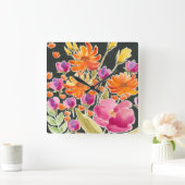 Aanvulling bij het verzamelen - Roze en Oranje blo Vierkante Klok (Huis)