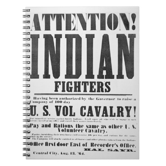 Aanwerving poster voor de Amerikaanse vrijwilliger Notitieboek (Voorkant)