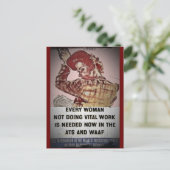 Aanwerving van Vrouw voor ATS en WAAF Briefkaart (Staand voorkant)