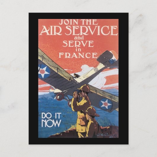 Aanwerving voor  luchtdiensten briefkaart (Voorkant)