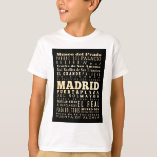 Aanwervingen en beroemde plaatsen in Madrid, Spanj T-shirt