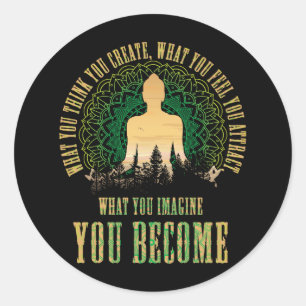 Aanwervingswet Spirituele Boeddha-Meditation Yoga Ronde Sticker