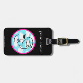 Aanwezige gepersonaliseerde Bagagelabel Retro Flig (Voorkant horizontaal)