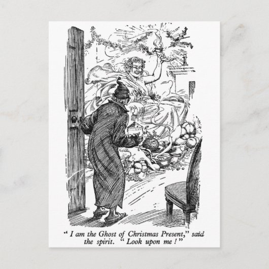 Aanwezige Kerstmis (met tekst) Feestdagenkaart (Voorkant)