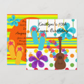 Aanwezige Luau Birthday-uitnodiging Kaart (Voorkant / Achterkant)