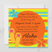 Aanwezige Luau Birthday-uitnodiging Kaart (Achterkant)