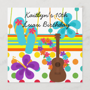 Aanwezige Luau Birthday-uitnodiging Kaart