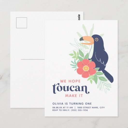 Aanwezige uitnodiging van de Tropische Palm (Voorkant / Achterkant)