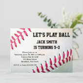 Aanwezige uitnodiging voor honkbal Aangepast Man (Staand voorkant)