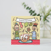 Aanwezige uitnodiging voor kinderen (Staand voorkant)