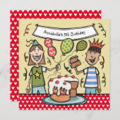 Aanwezige uitnodiging voor kinderen (Voorkant / Achterkant)