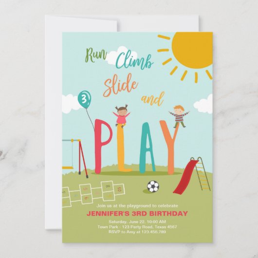 Aanwezige wedstrijd in het park kaart (Voorkant)