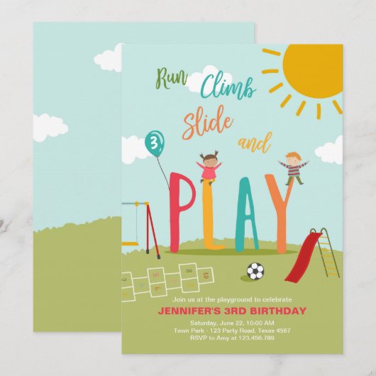 Aanwezige wedstrijd in het park kaart (Voorkant / Achterkant)