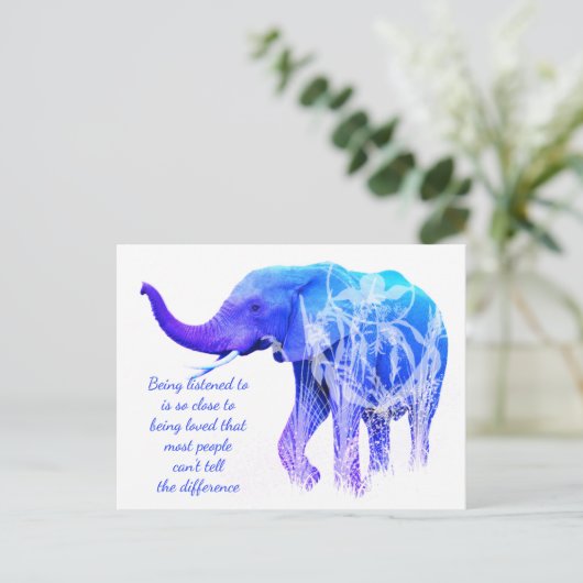 Aanwezigheid als Liefde Elephant Animal art Briefkaart (Staand voorkant)