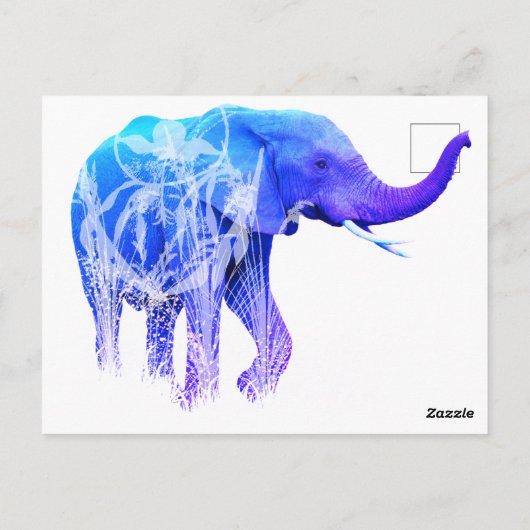 Aanwezigheid als Liefde Elephant Animal art Briefkaart (Achterkant)