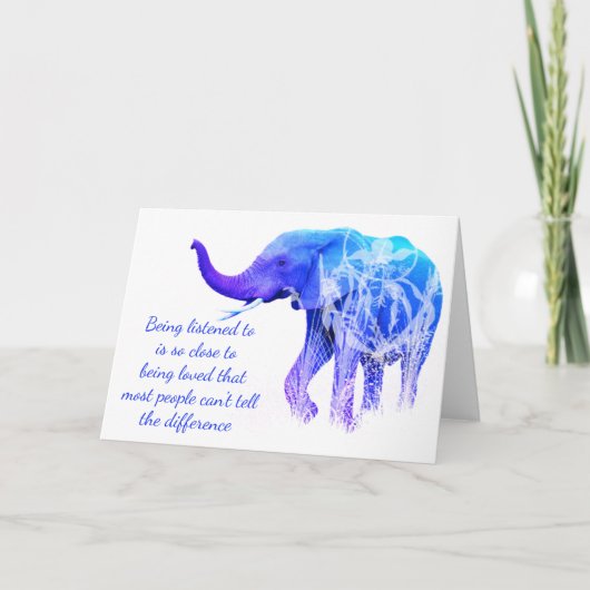 Aanwezigheid als Liefde Elephant Animal art Kaart (Voorkant)
