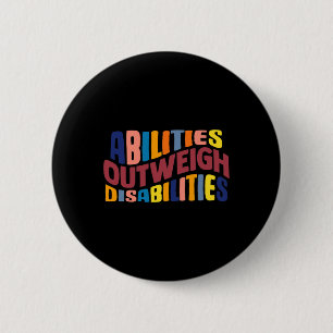 Aanwezigheid boven Gehandicapten Schoolpsychologie Ronde Button 5,7 Cm