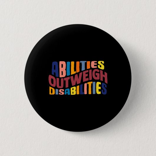 Aanwezigheid boven Gehandicapten Schoolpsychologie Ronde Button 5,7 Cm (Voorkant)