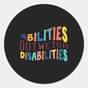 Aanwezigheid boven Gehandicapten Schoolpsychologie Ronde Sticker