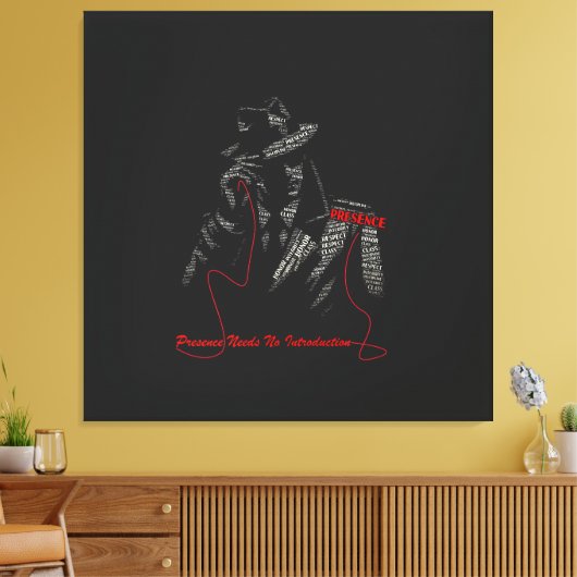 Aanwezigheid Heeft Geen Introductie Heer Typograph Canvas Afdruk (Insitu (Woonkamer))