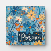 Aanwezigheid Inspirerend Hart Bloem  Blauw Fotoplaat (Voorkant)