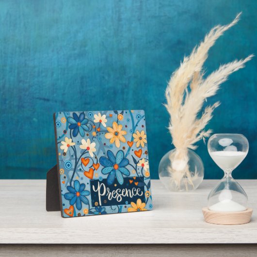 Aanwezigheid Inspirerend Hart Bloem  Blauw Fotoplaat (Insitu)