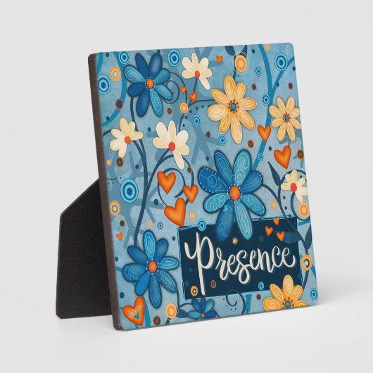 Aanwezigheid Inspirerend Hart Bloem  Blauw Fotoplaat (Voorkant)