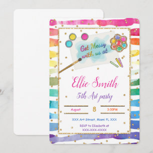 Aanwezigheid schilderen op verjaardag kaart