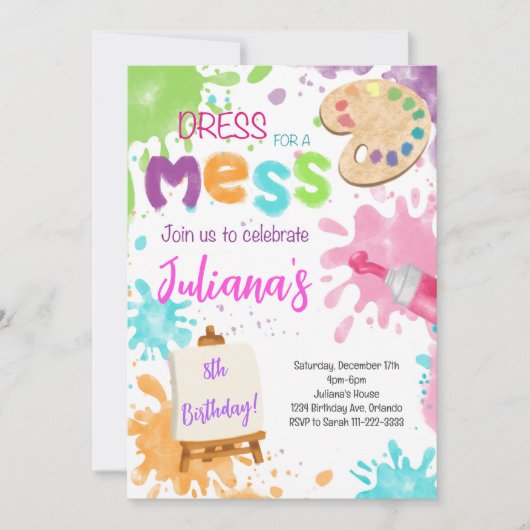 Aanwezigheid schilderen op verjaardag kaart (Voorkant)