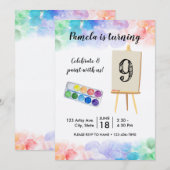 Aanwezigheid schilderen op verjaardag kaart (Voorkant / Achterkant)