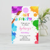 Aanwezigheid schilderen op verjaardag kaart (Staand voorkant)