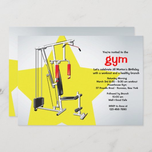 Aanwezigheid van gym kaart (Voorkant / Achterkant)