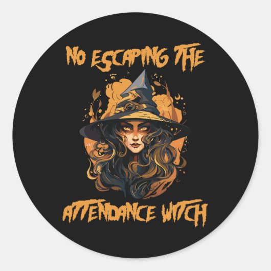 Aanwezigheidsmedewerker School Admin Aanwezigheids Ronde Sticker (Voorkant)