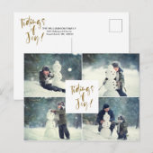 Aanwijzen van vreugde | Kerstmis met meervoudige f Uitnodiging Briefkaart (Voorkant / Achterkant)