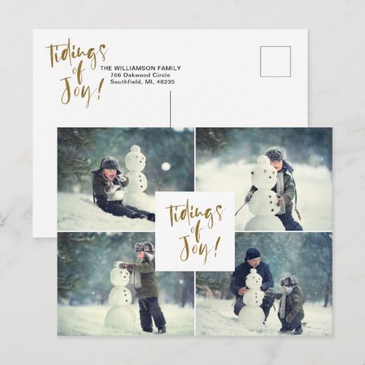 Aanwijzen van vreugde | Kerstmis met meervoudige f Uitnodiging Briefkaart (Voorkant / Achterkant)