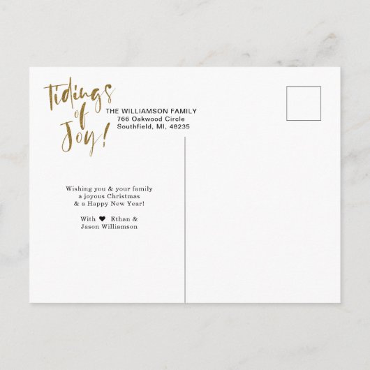 Aanwijzen van vreugde | Kerstmis met meervoudige f Uitnodiging Briefkaart (Achterkant)