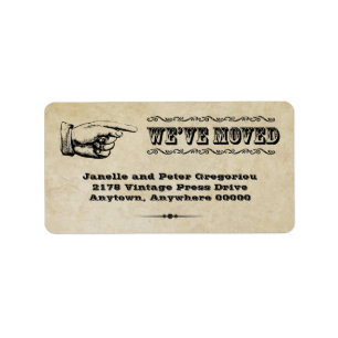  aanwijzer Bewegende aankondigingslabel Etiket