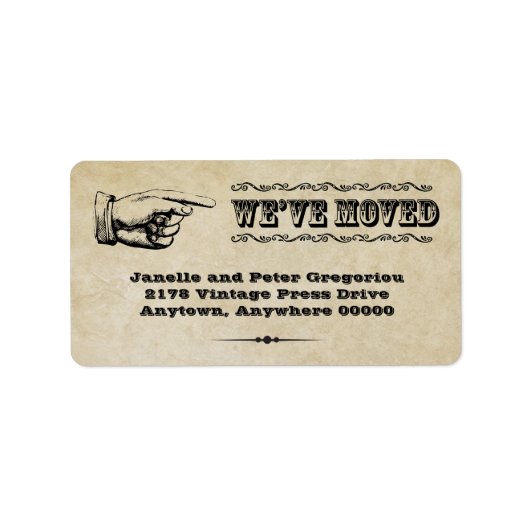  aanwijzer Bewegende aankondigingslabel Etiket (Voorkant)