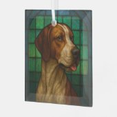 Aanwijzer "Glas in lood" Glas Ornament (Voorkant links)