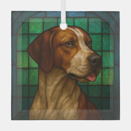 Aanwijzer "Glas in lood" Glas Ornament (Voorkant)
