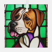 Aanwijzer "Glas in lood" Glas Ornament (Achterkant)