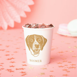 Aanwijzer hond gepersonaliseerde hand tekening papieren bekers