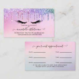 Aanwijzing Glitter Holografen Eyelash Extension Visitekaartje