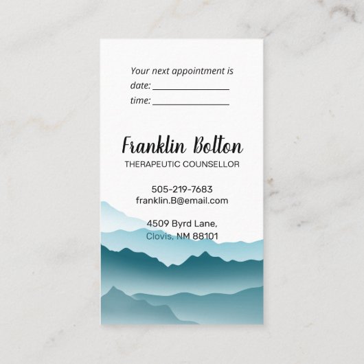 Aanwijzing Landschap Elegant Blue Mountains Visitekaartje (Achterkant)