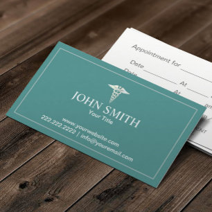 Aanwijzing medisch personeel Blauwgroen Afsprakenkaartje