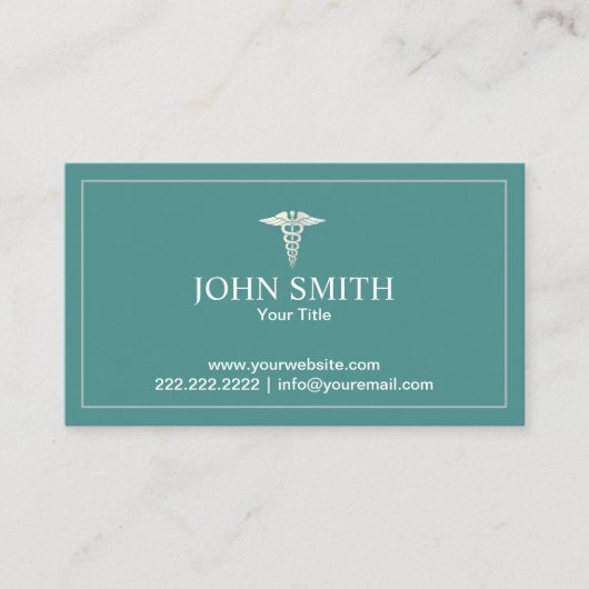 Aanwijzing medisch personeel Blauwgroen Afsprakenkaartje (Voorkant)