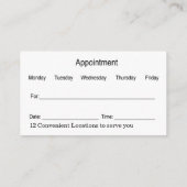 Aanwijzing van gehoorapparaten en audiovisuele mid visitekaartje (Achterkant)