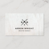 Aanwijzing van Haarstylist Barber Monogram Scissor Visitekaartje (Voorkant)