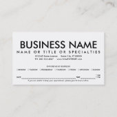 aanwijzing van muzieklessen Herinnering Afsprakenkaartje (Achterkant)