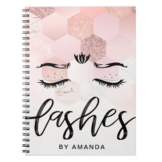 Aanwijzing van persoonlijke Gold Lashes-Roos Notitieboek (Voorkant)